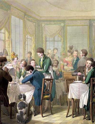 The Restaurant in the Palais Royal, 1831 by Georg Emanuel Opitz